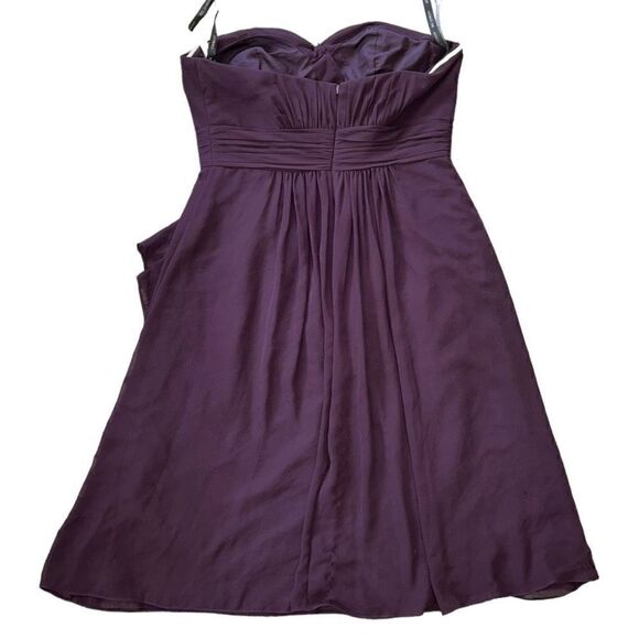 🐿️ Bill Levkoff Eggplant Color Strapless Cocktail Dress Size 12 - Picture 3 of 9